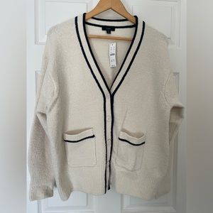 NWT J.Crew Piped Cardigan Sweater